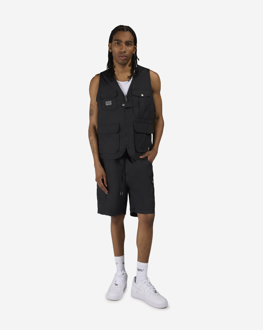 Shop SNIPES Waxed Nylon Shorts SS26-MA016-001 black | SNIPES USA