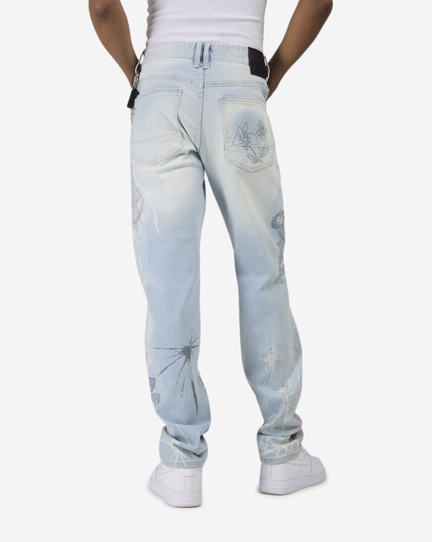 Shop Smoke Rise Smiley Doodle Jeans JP26S425SN-KOR blue | SNIPES USA