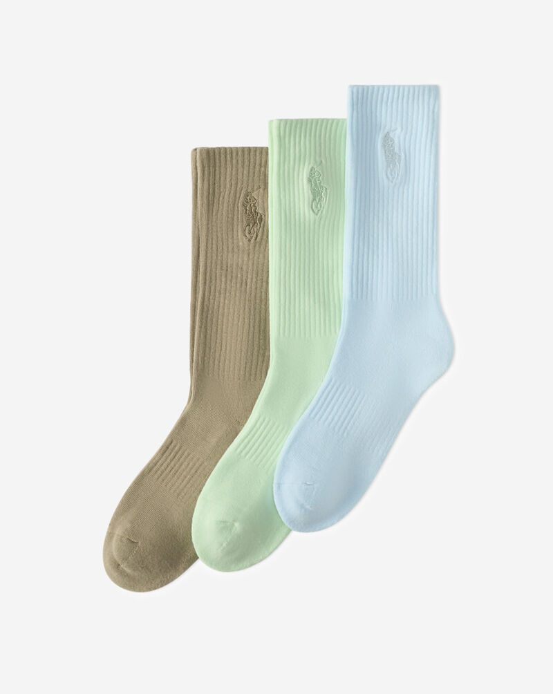 Polo Ralph Lauren Washed 3Pk Crew Socks (L) 821579PK-463 Multi 1