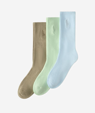 Washed 3Pk Crew Socks (L)