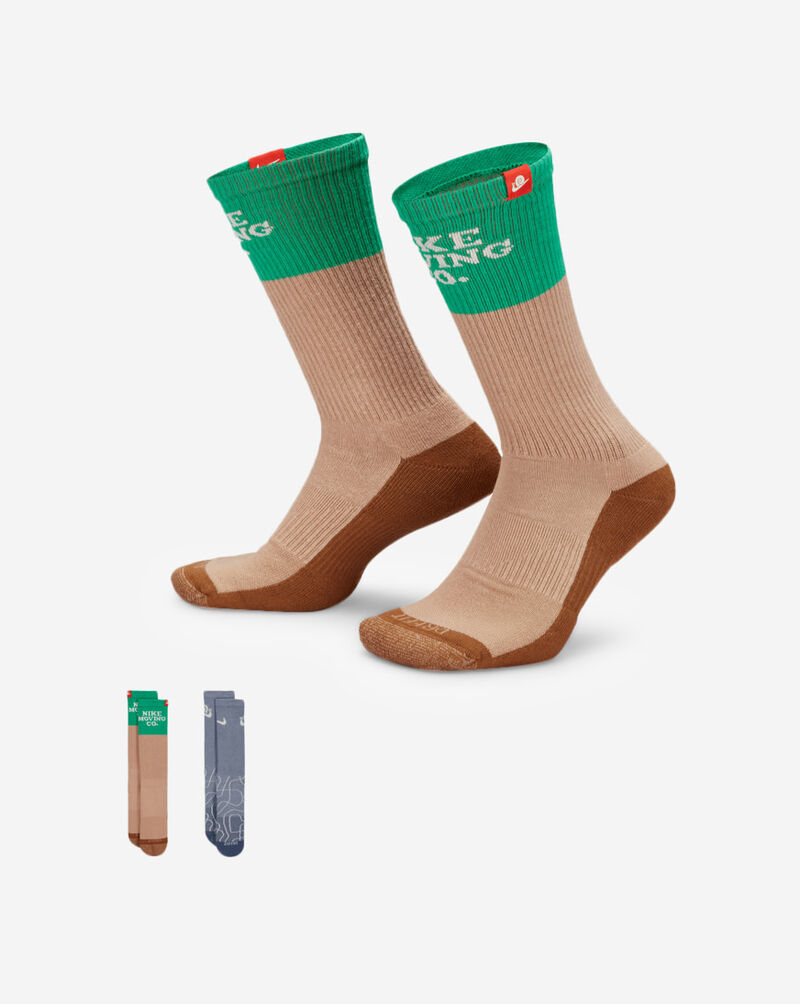 Nike Move 2PK Crew Socks - L DR9851-901 Multi 1