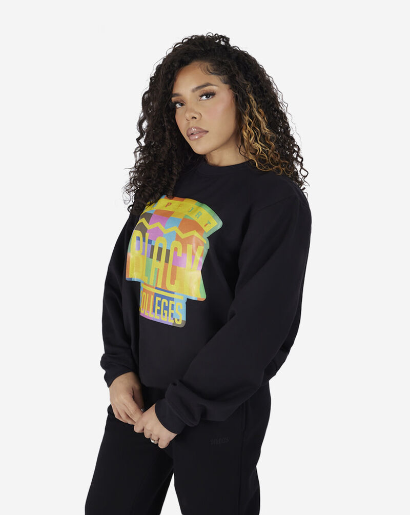 Support Black Colleges Support Black Colleges Crew SBC-FBSPLOGOCREW-BLK Black 2