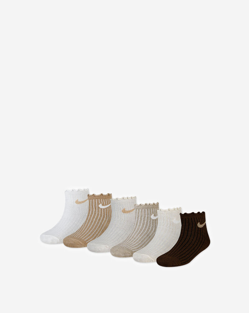 Nike Little Kids' 6PK Ruffle Ankle Socks (5-7) GN1232-W6N Multi 1