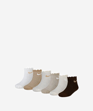 Little Kids' 6PK Ruffle Ankle Socks (5-7)