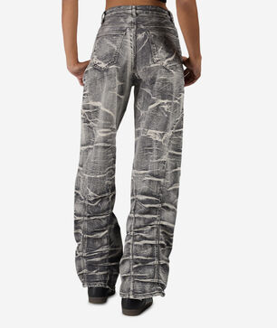 Whisker Wash Stacked Denim Jeans