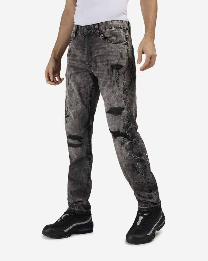 Shop Smoke Rise Chaos Abyss Jeans JP26S429SN-BLK black | SNIPES USA