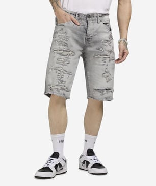 Distressed Denim Shorts