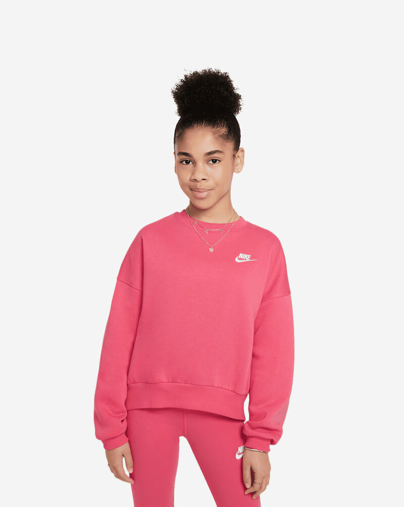 Nike Girls' Club Fleece Boxy Sweatshirt FZ9244-629 Pink 1