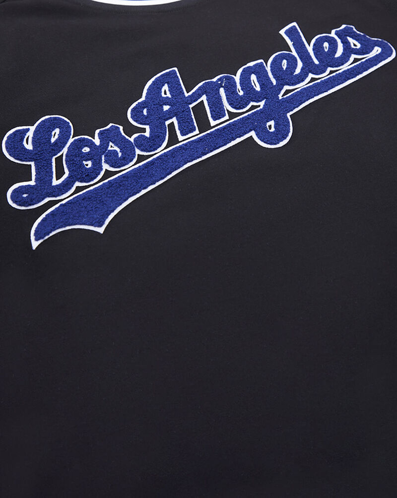 PRO STANDARD Los Angeles Dodgers Short Sleeve Classic Chenille Double Knit Tee  LLD131900-BLK Black 4