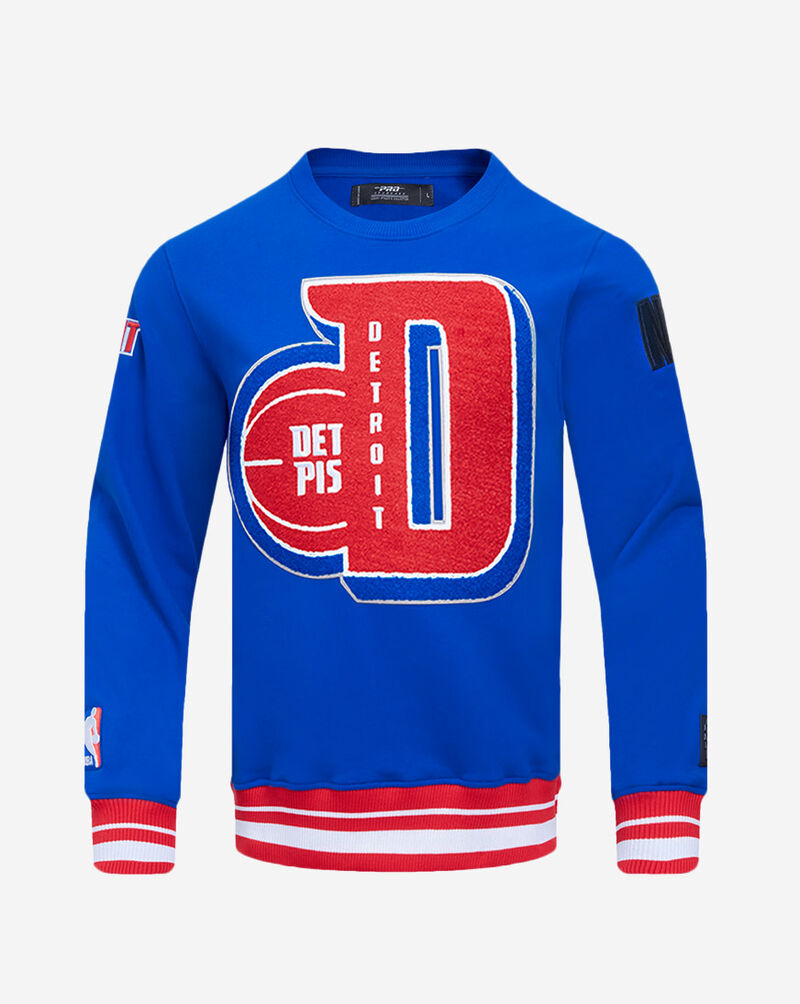 PRO STANDARD Detroit Pistons Mash Up Rib Fleece Crewneck BDP5515634-RYR Blue 1