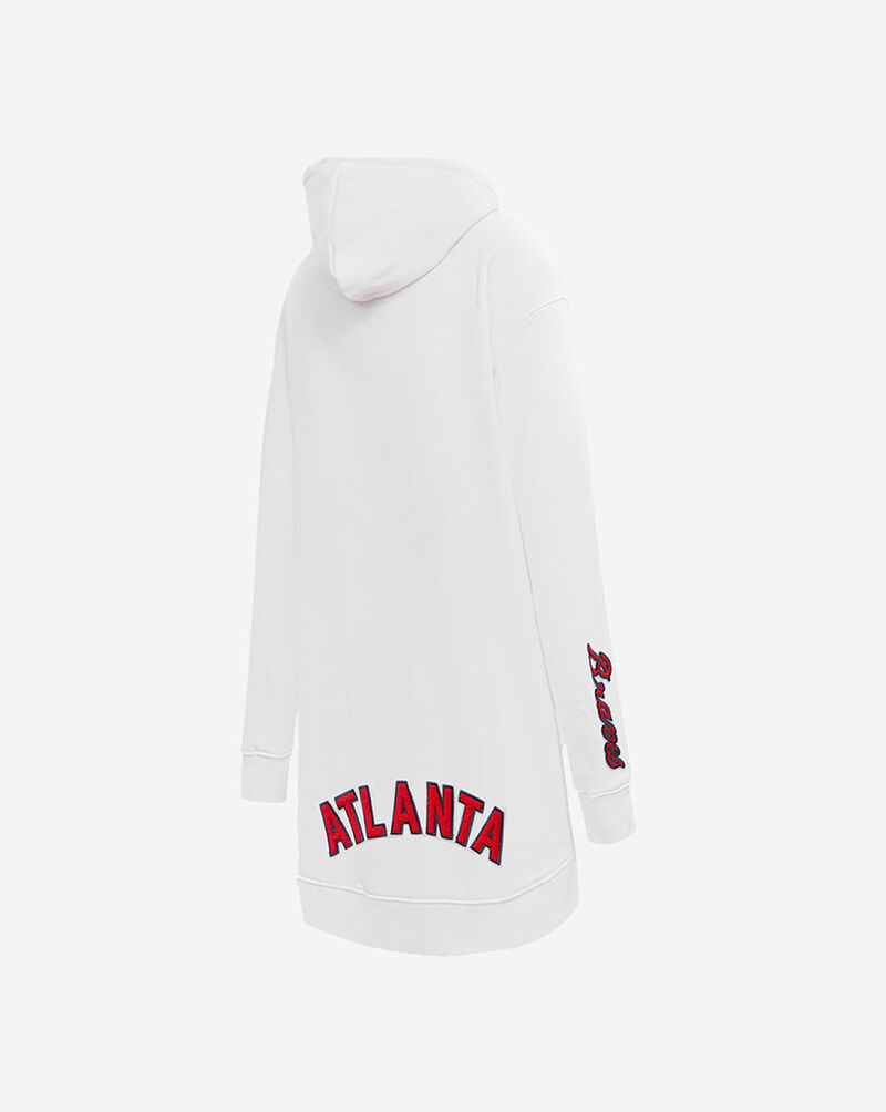 PRO STANDARD Atlanta Braves Classic Fleece Hoodie Dress LABB34346-WHT White 3