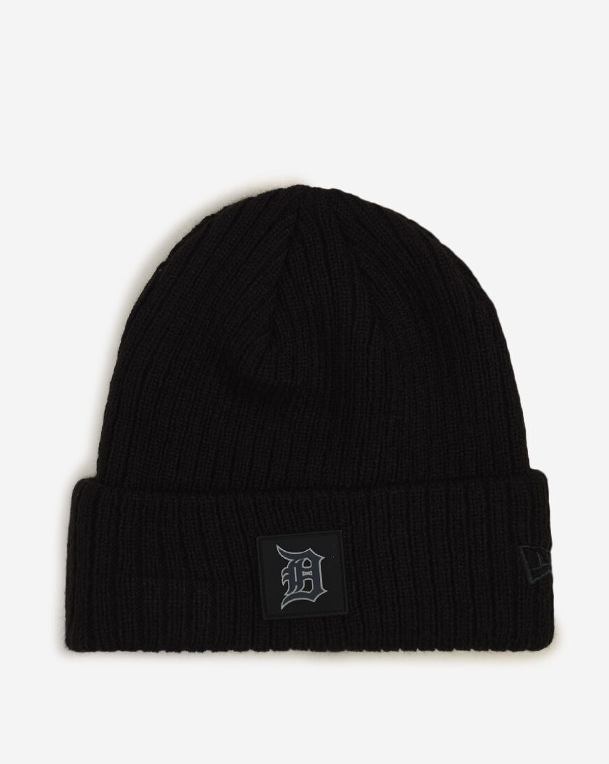 Shop New Era Detroit Tigers Rubberized Knit Beanie 60833852 black