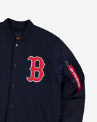 New Era Alpha Industries Historic M-A1 Boston Red Sox Bomber Jacket 60564186 Blue 2