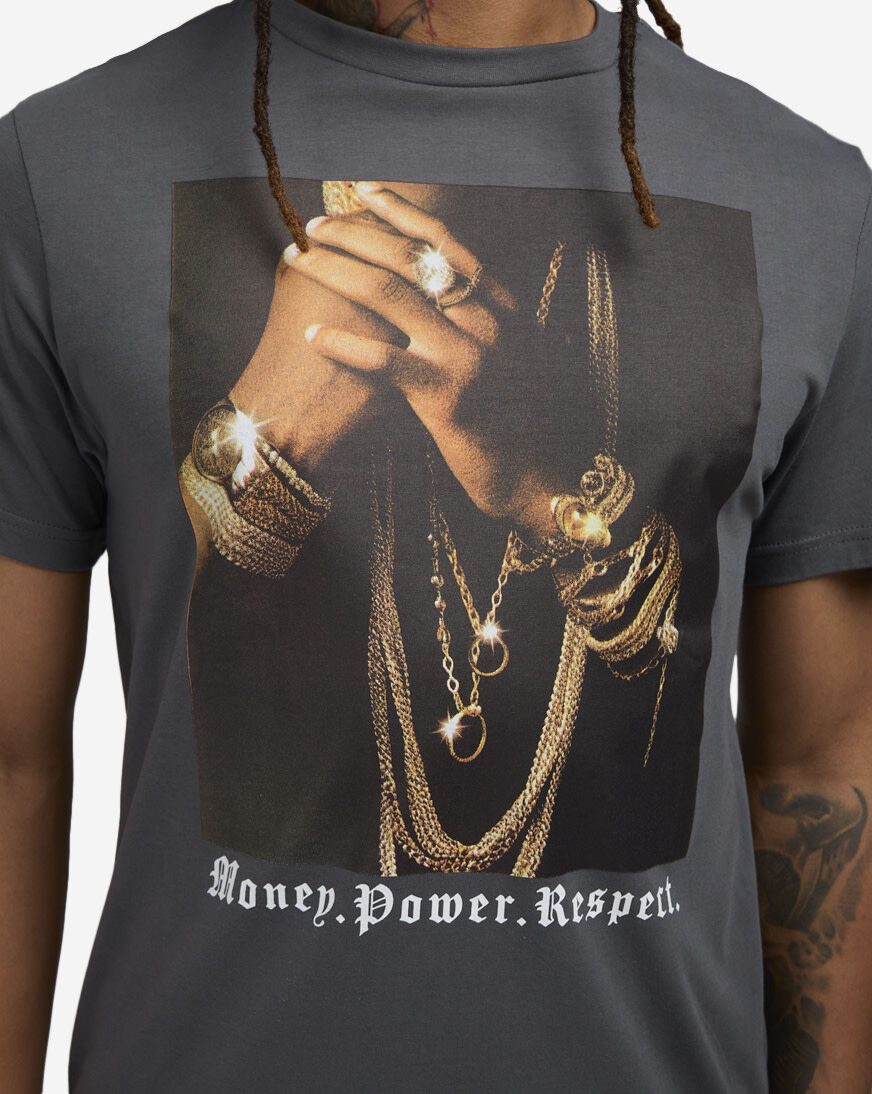 Shop Graphic Tees Money Power Respect Tee MTUS130-US-02457 grey