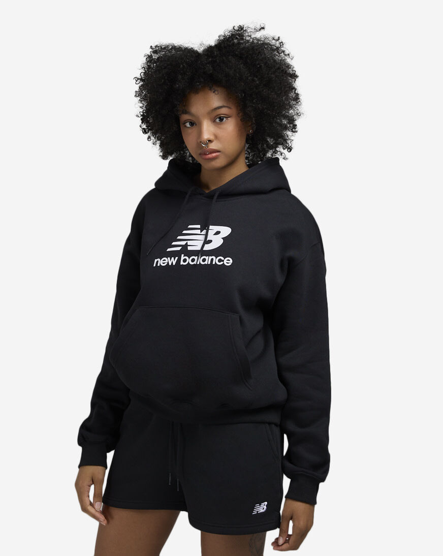 Shop New Balance Sport Essentials Fleece Logo Hoodie WT41506-BK