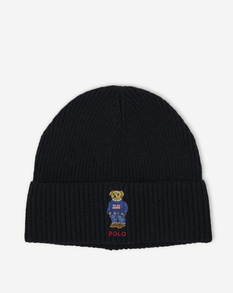 Black polo knit hat clearance
