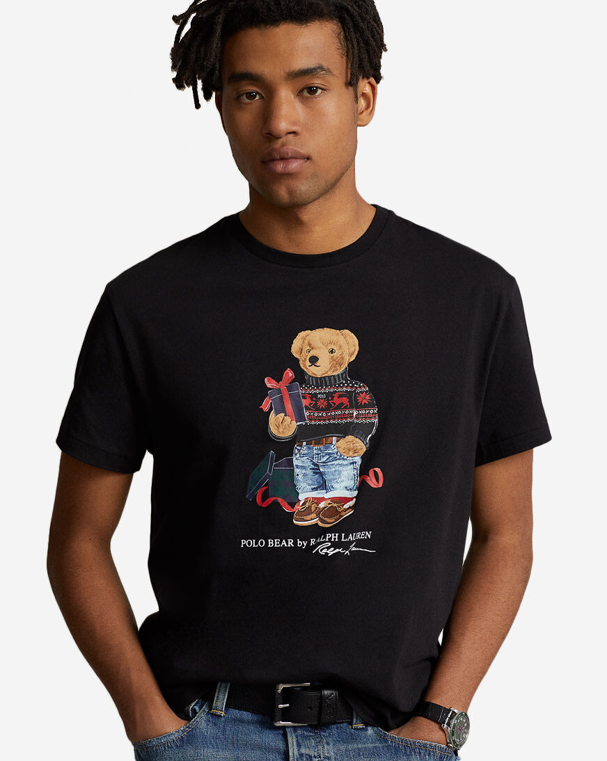 Black polo bear t shirt sales