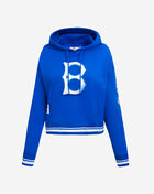 Brooklyn Dodgers Retro Classic Rib Fleece Cropped Pullover Hoodie