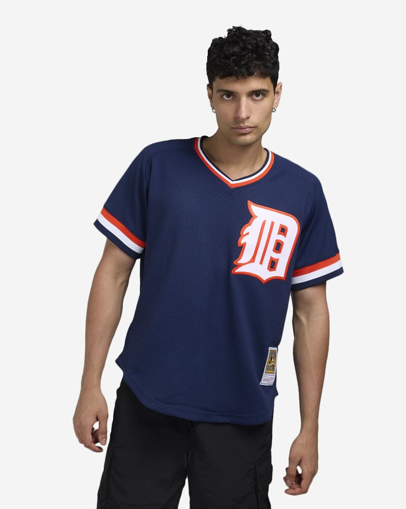 Mitchell  Ness Detroit Tigers Trammell Authentic Batting Practice Jersey ABPJ3012-DTI84ATRNAVY Blue 1