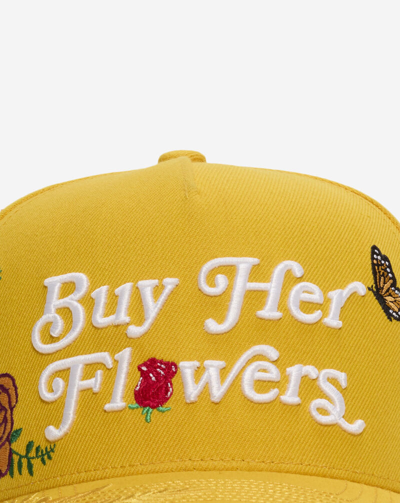 Field Grade Buy Her Flowers Full Wool Acrylic Trucker Hat 1006394 Yellow 2
