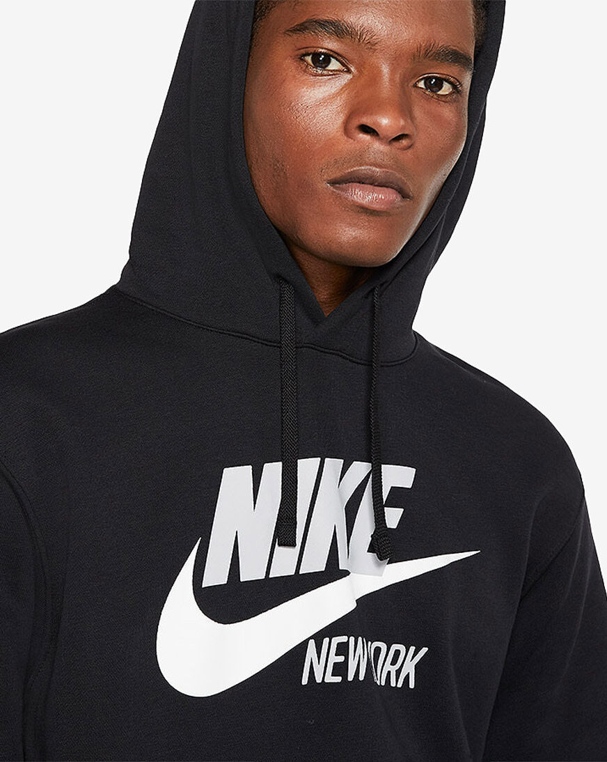 Shop Nike NSW NYC Fleece Pullover Hoodie CQ7205-010 black