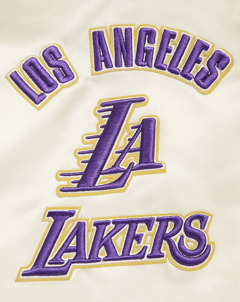 PRO STANDARD Los Angeles Lakers Retro Classic Rib Satin Jacket BLL656003-EPU cream 2