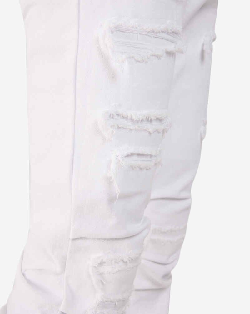 Smoke Rise Stacked Fashion Colored Jeans JP24119SN-WHT White 3