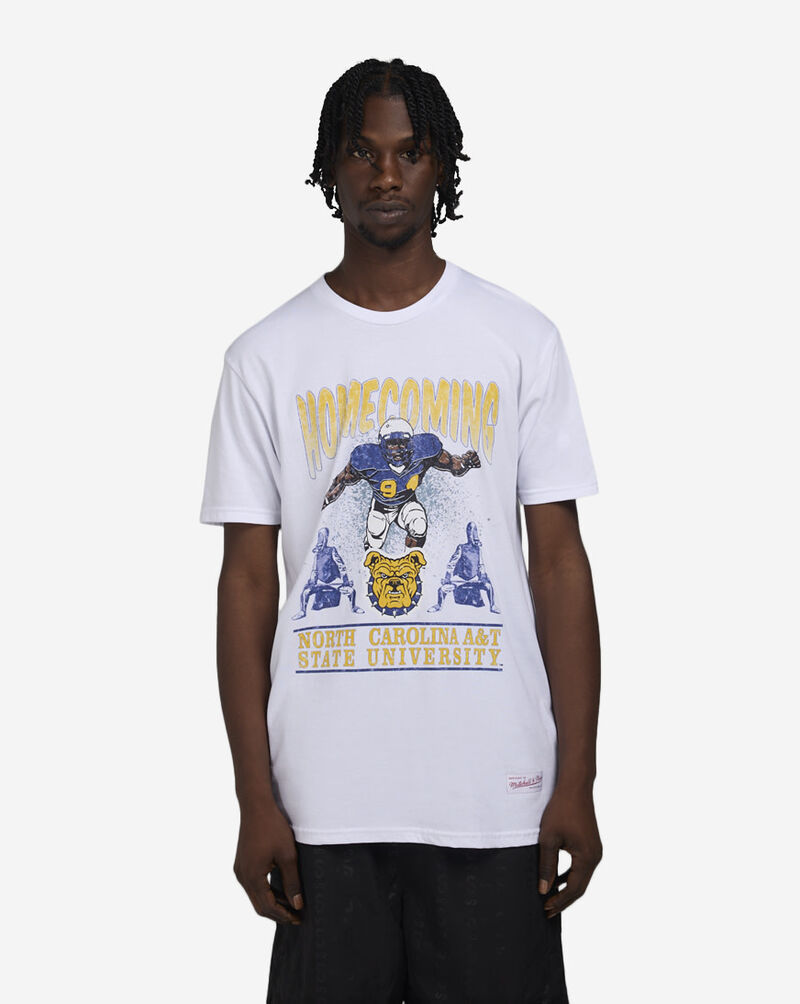 Mitchell  Ness North Carolina Agricultural and Technical Homecoming Tee GT11903-NCUWHIT White 1