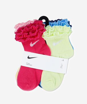 Little Kids' 6PK Ruffle Ankle Socks (5-7)