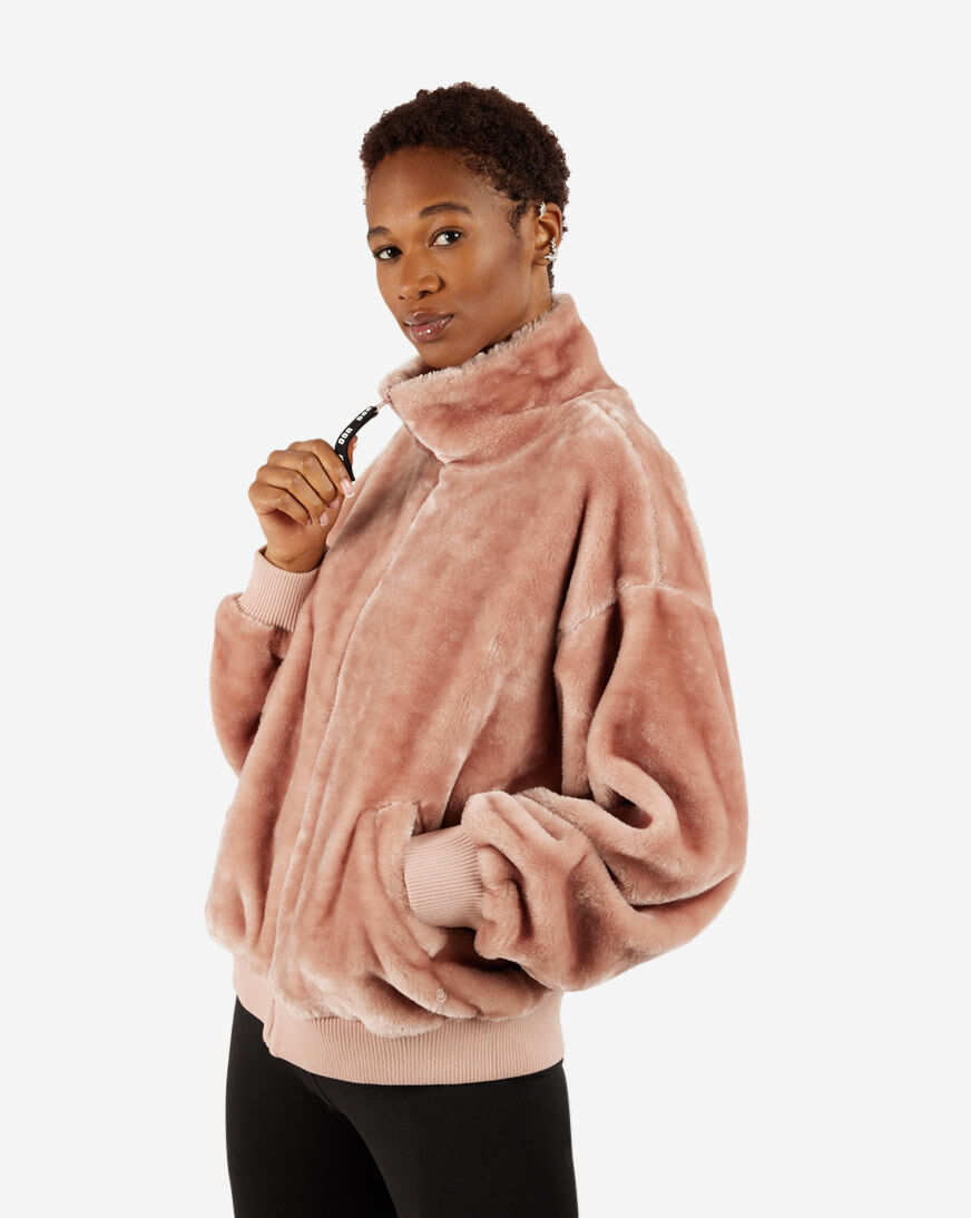 Faux fur outlet zip up jacket
