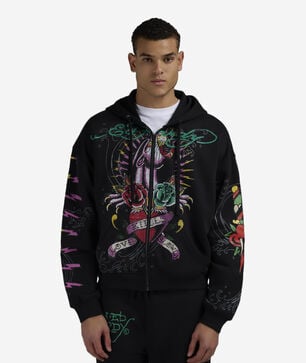 Panther Rose Full Zip Fleece Hoodie 