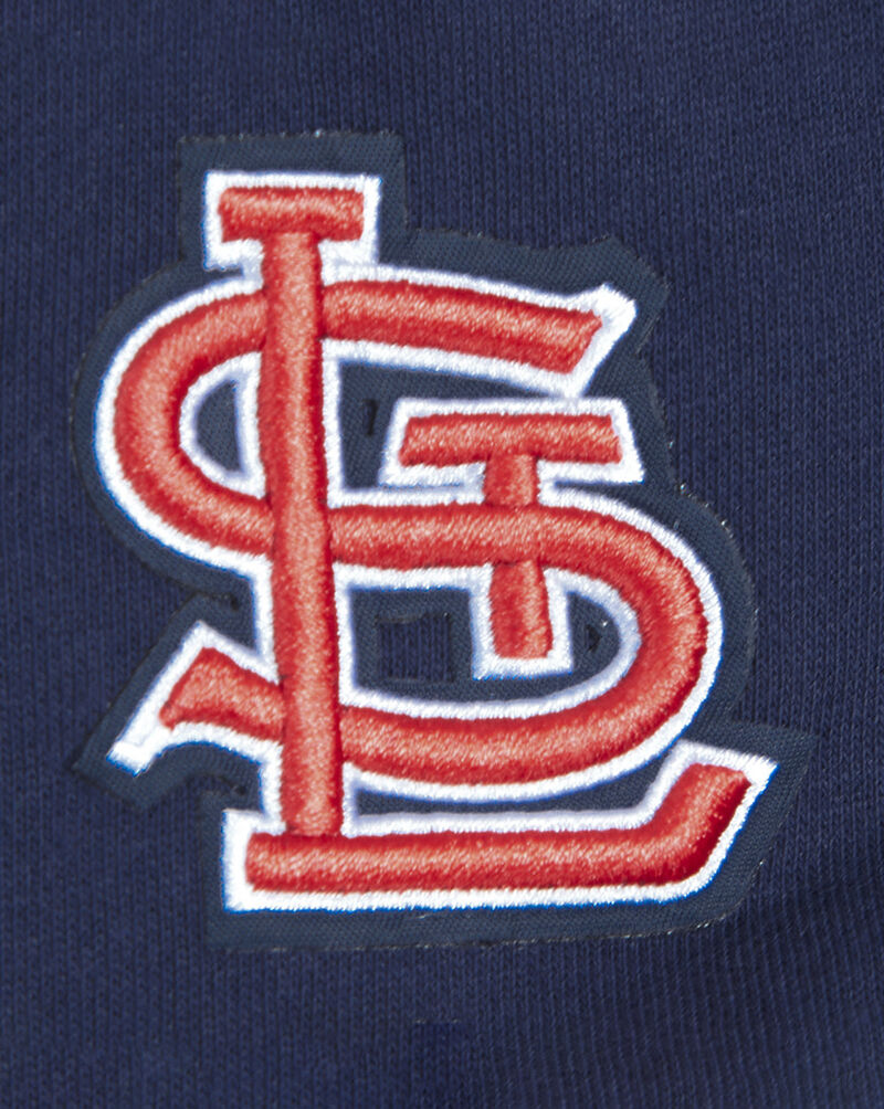 PRO STANDARD St. Louis Cardinals Mash Up Rib Fleece Cropped Pull Over Hoodie  LSCC35233-MRM Blue 2