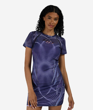 Printed Mesh Bodycon Dress