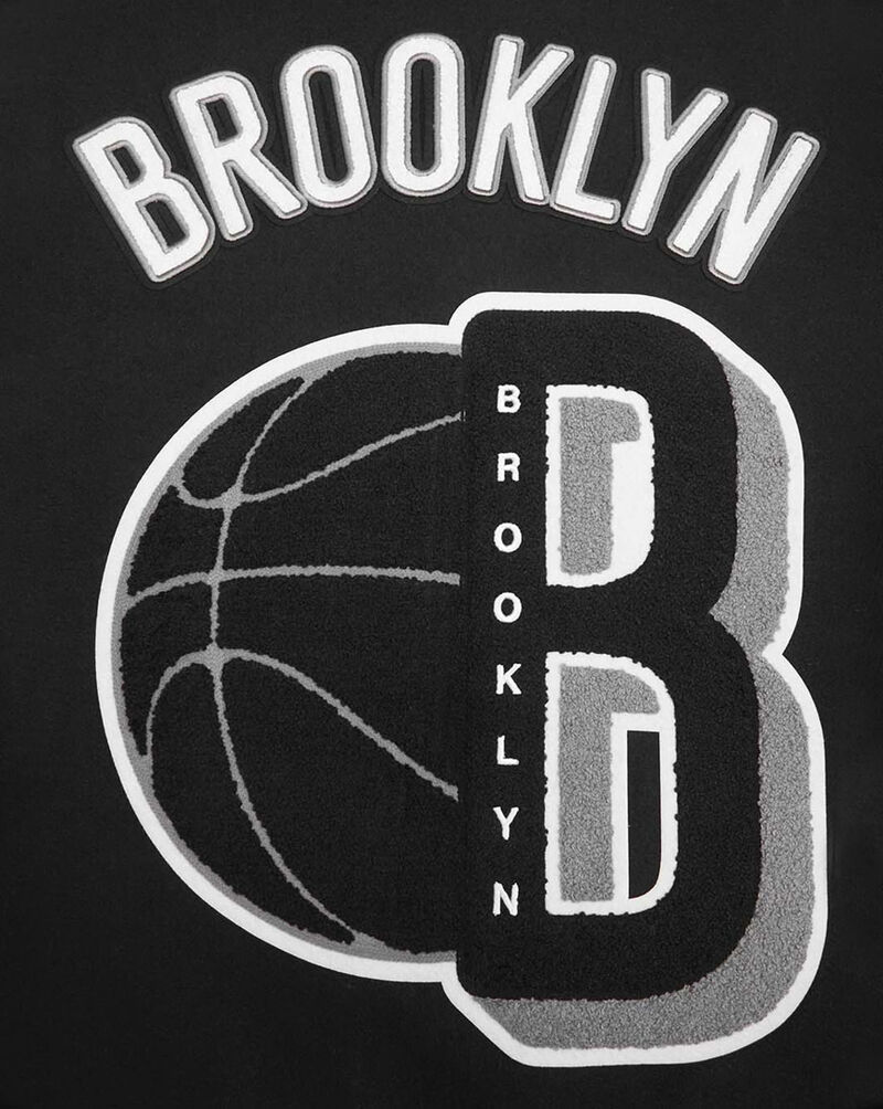 PRO STANDARD Brooklyn Nets Mash Up Rib Wool Varsity Jacket BBN6515681-BGY Black 2