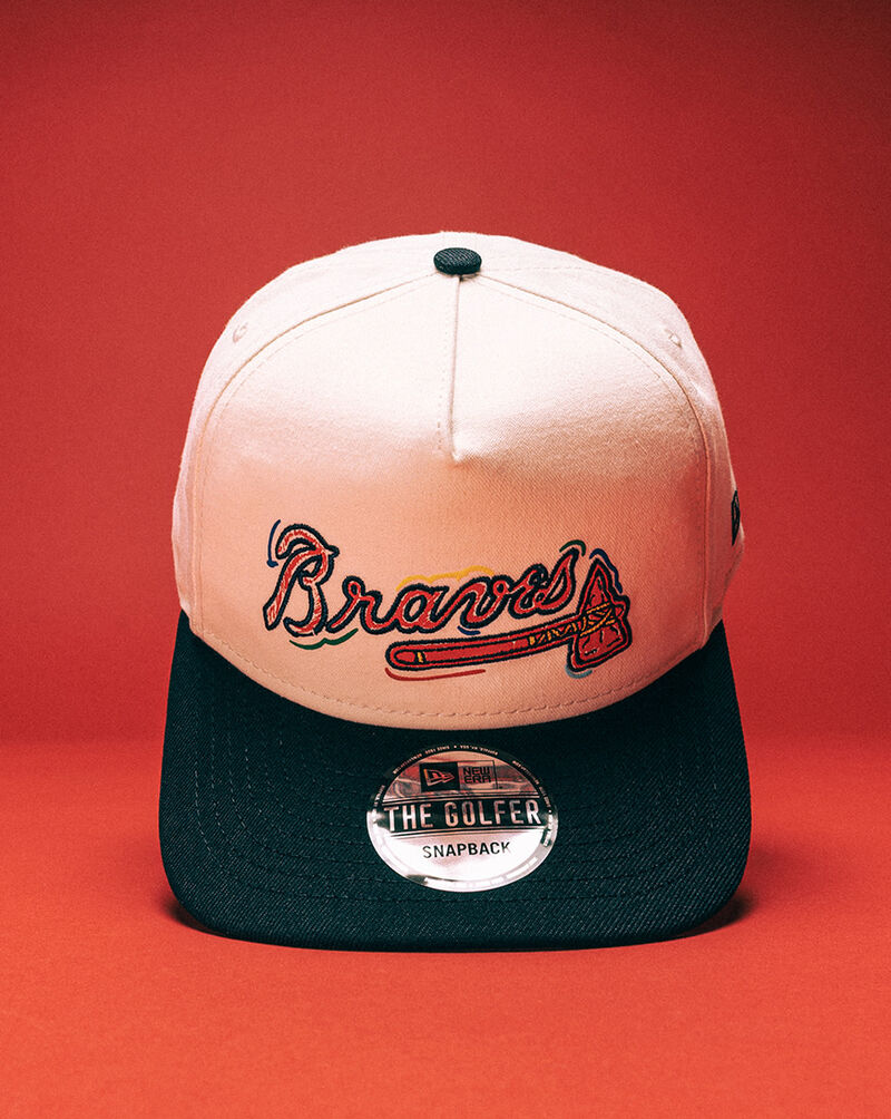 New Era 9Fifty Atlanta Braves Scribble Golfer Snapback Hat 60641279 White 5