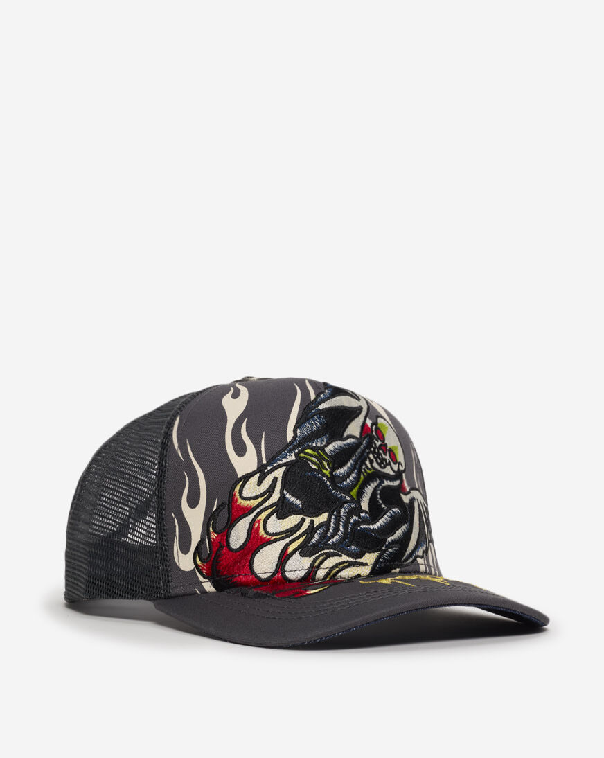 Shop Ed Hardy Fire Lord Trucker Hat EHH0001-70 black | SNIPES USA