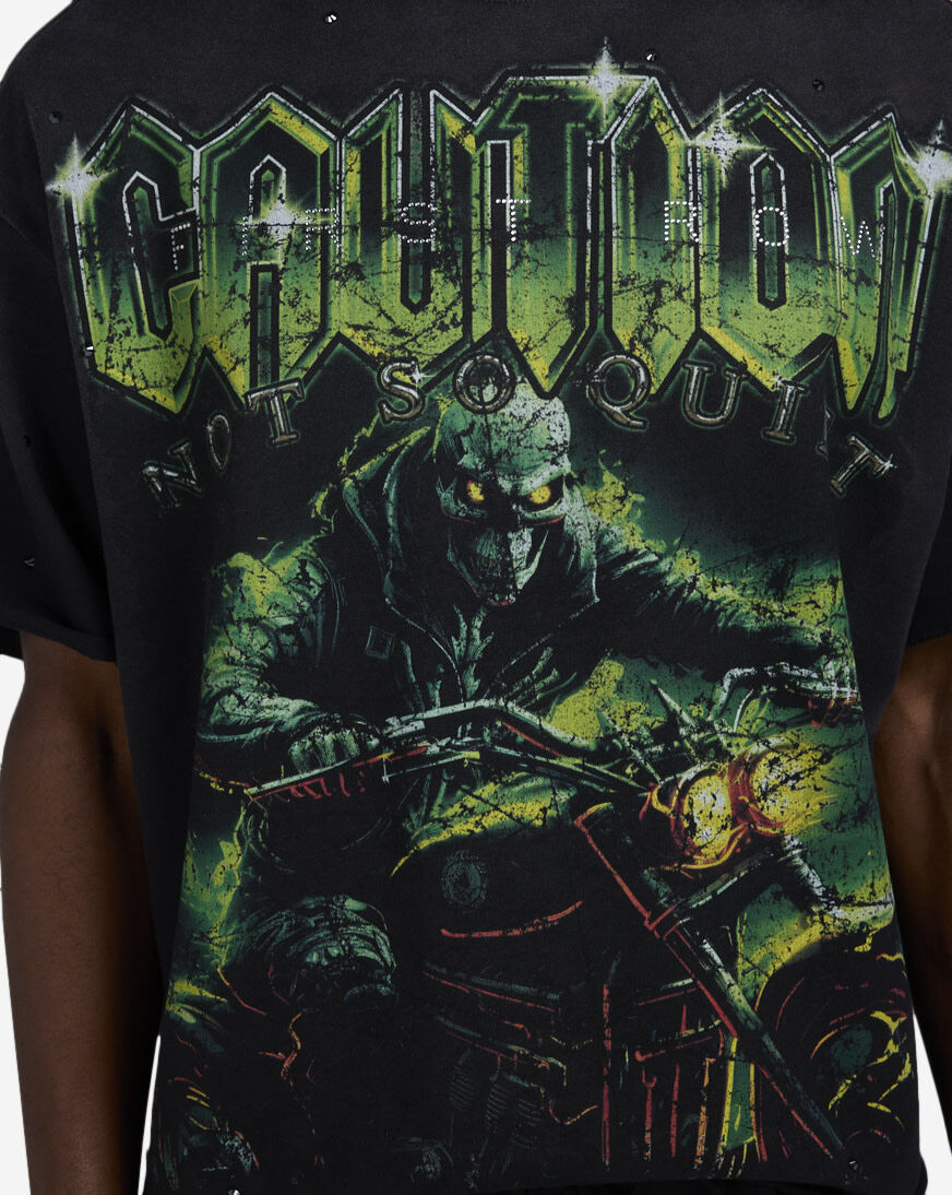 Shop First Row Caution Defense Team Cropped Tee FRM3013S-BLK black