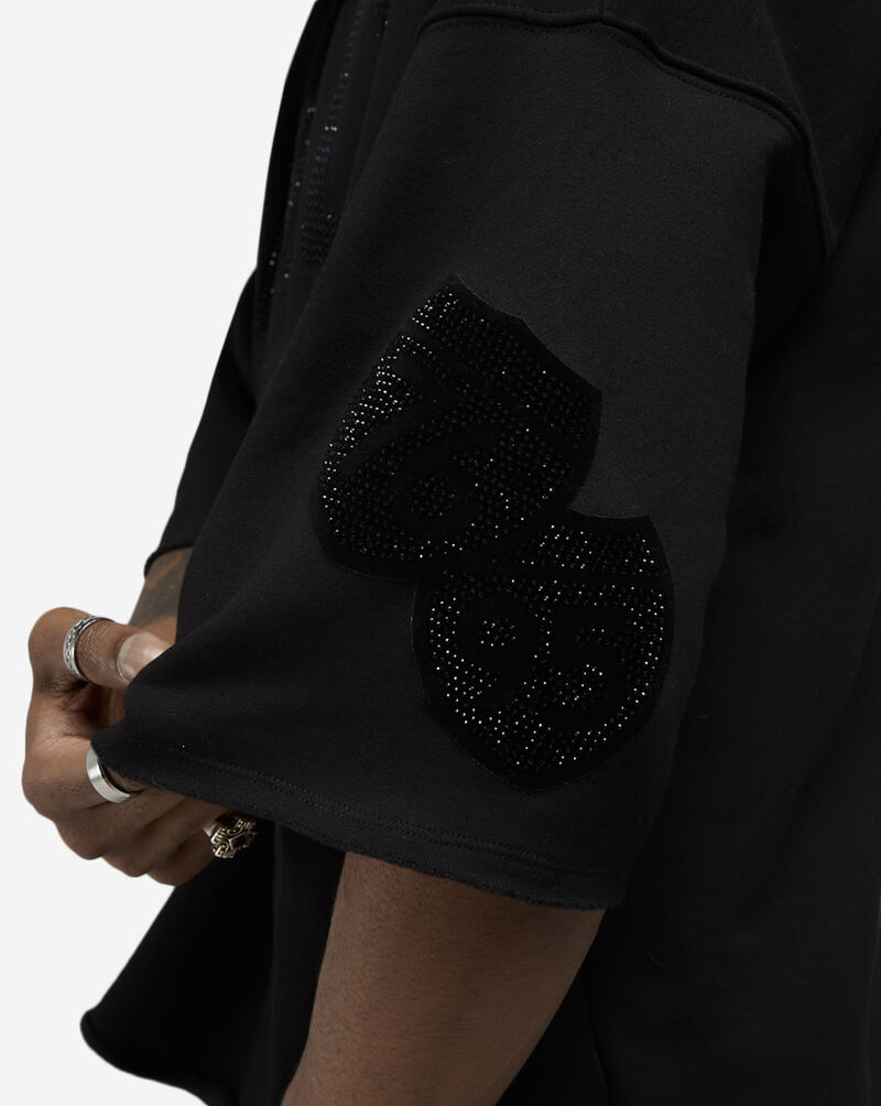 Bag Mafia Philadelphia Rhinestone Crop Sweatshirt WC5971113-BLK Black 3