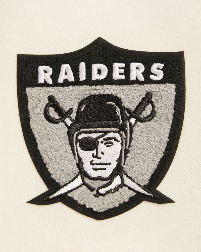 PRO STANDARD Oakland Raiders Retro Classic Rib Wool Varsity Jacket FORH43613-EBK cream 2