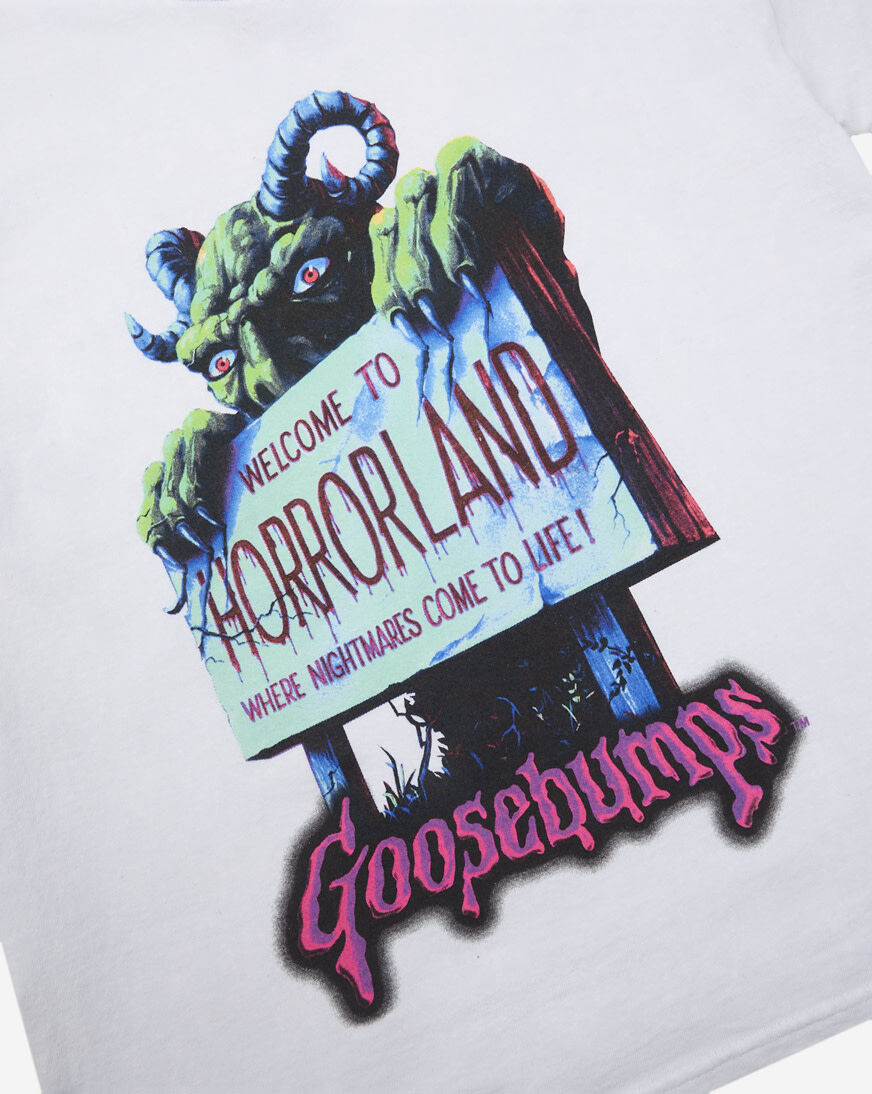 Shop Graphic Tees Goosebumps Horrorland Tee GOB2560YB white