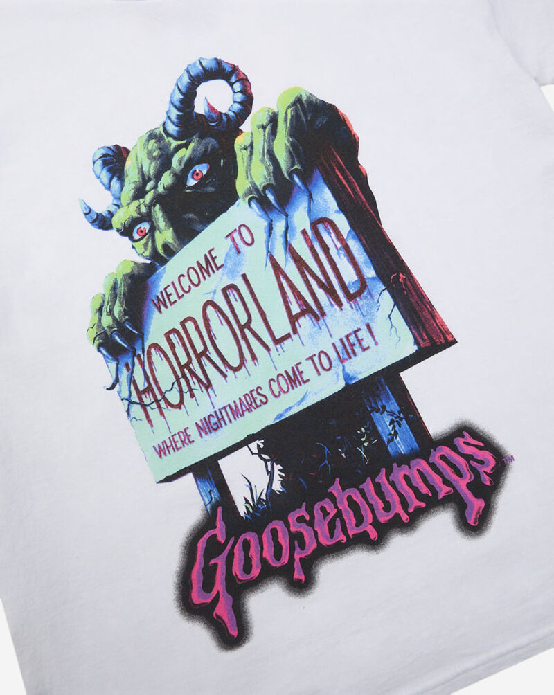 Graphic Tees Goosebumps Horrorland Tee GOB2560YB White 2