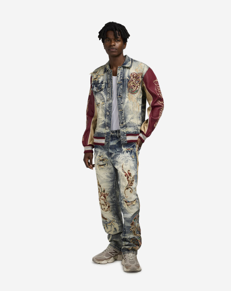 Smoke Rise Academy Denim Varsity Jacket JJ25514SN-BLU Blue 4