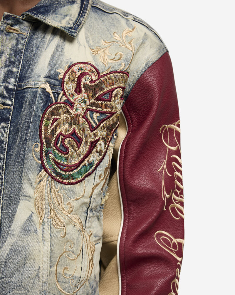 Smoke Rise Academy Denim Varsity Jacket JJ25514SN-BLU Blue 3