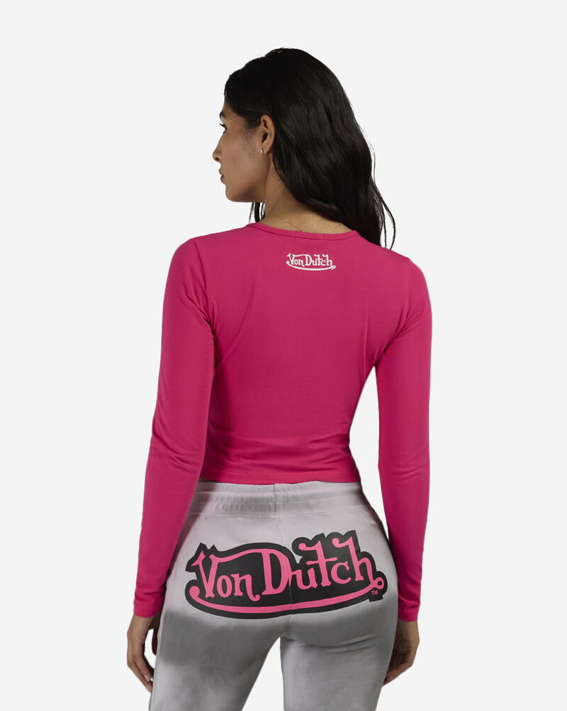 Von Dutch Patch Long Sleeve Tee VND9E0297SN Pink 2