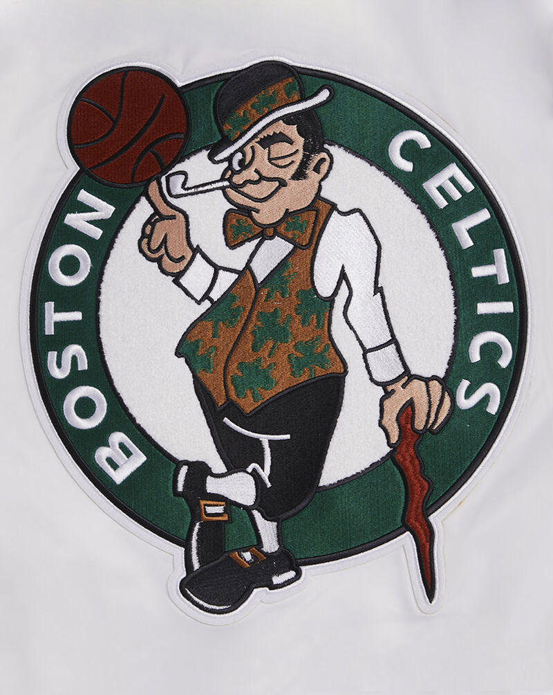 PRO STANDARD Boston Celtics Retro Classic Rib Satin Jacket BBC655850-WKG White 2