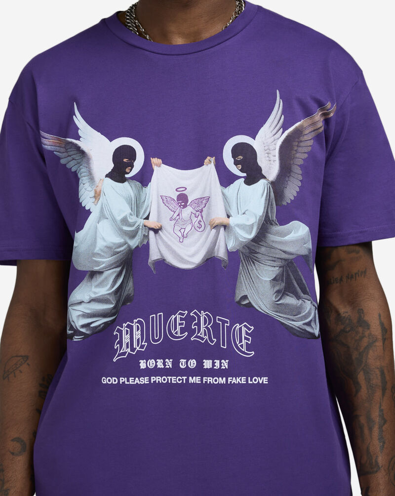 Hasta Muerte HM Angel Cloth Flag Tee HMANGLCLTH-PUR Purple 3