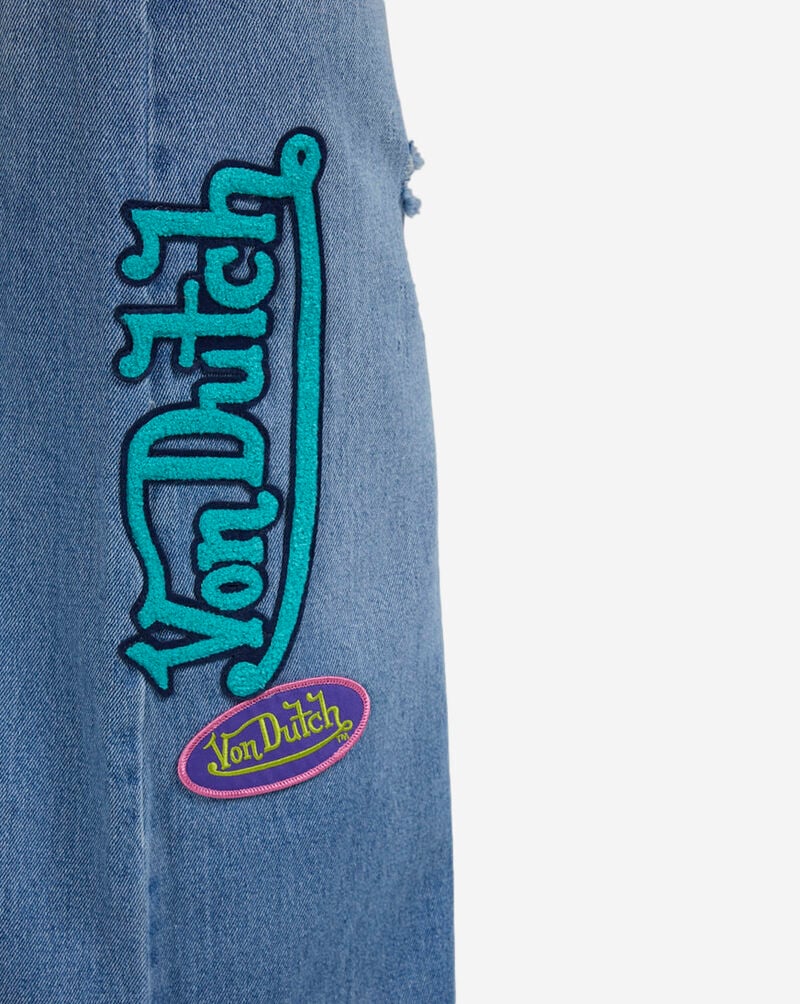 Von Dutch Wide Leg Slouchy Jeans VD26779FT46 Blue 3
