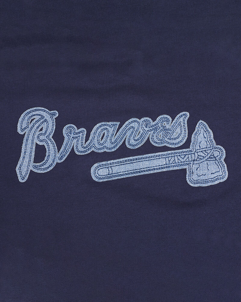 PRO STANDARD Atlanta Braves Varsity Blues Fleece Crewneck LABC39086-MDN Blue 4