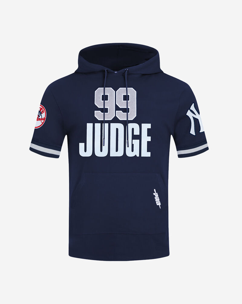 PRO STANDARD New York Yankees Aaron Judge #99 Classic Short Sleeve Pull Over Hoodie  LNY1315450-MDN Blue 1
