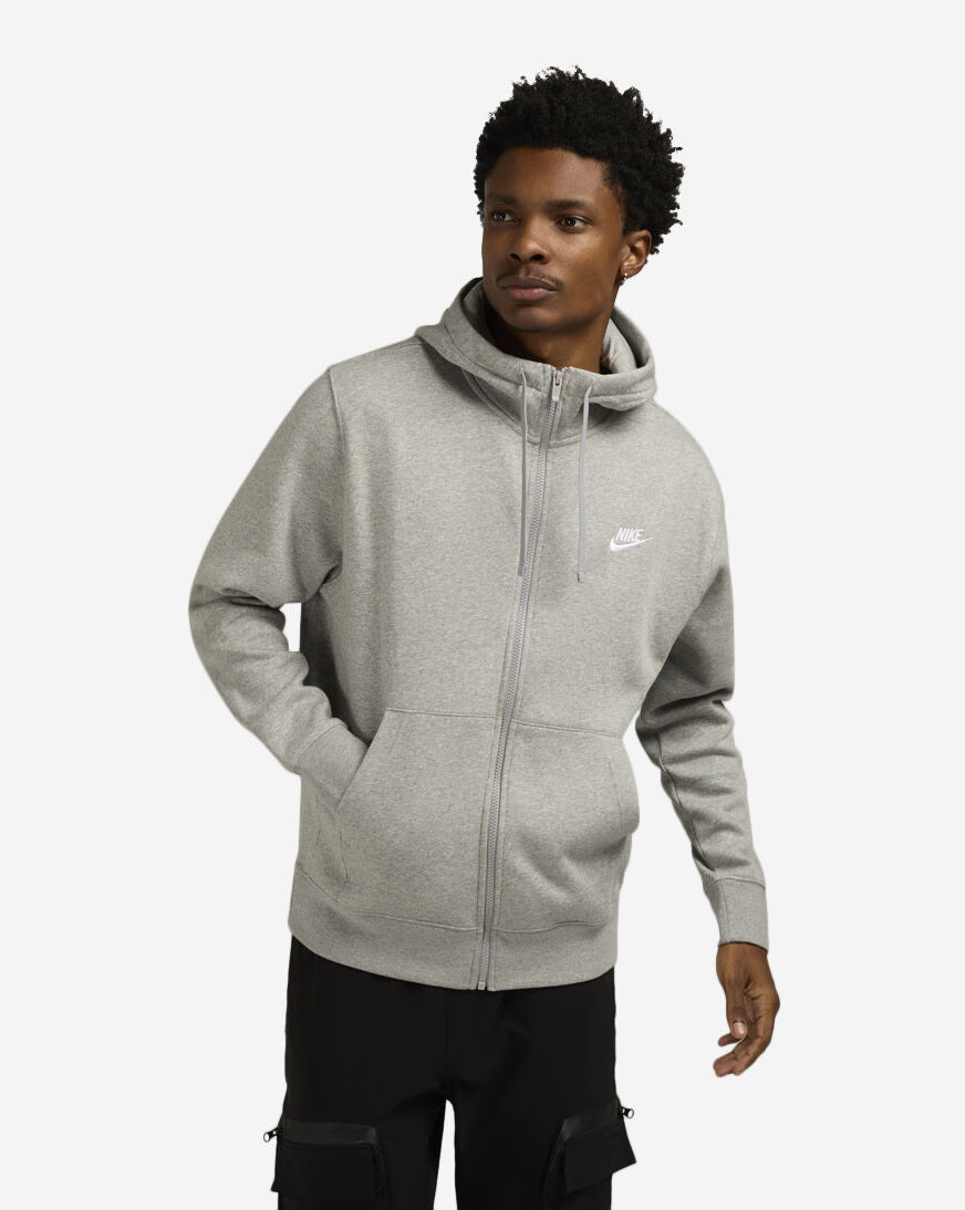 nike club full zip hoodie white